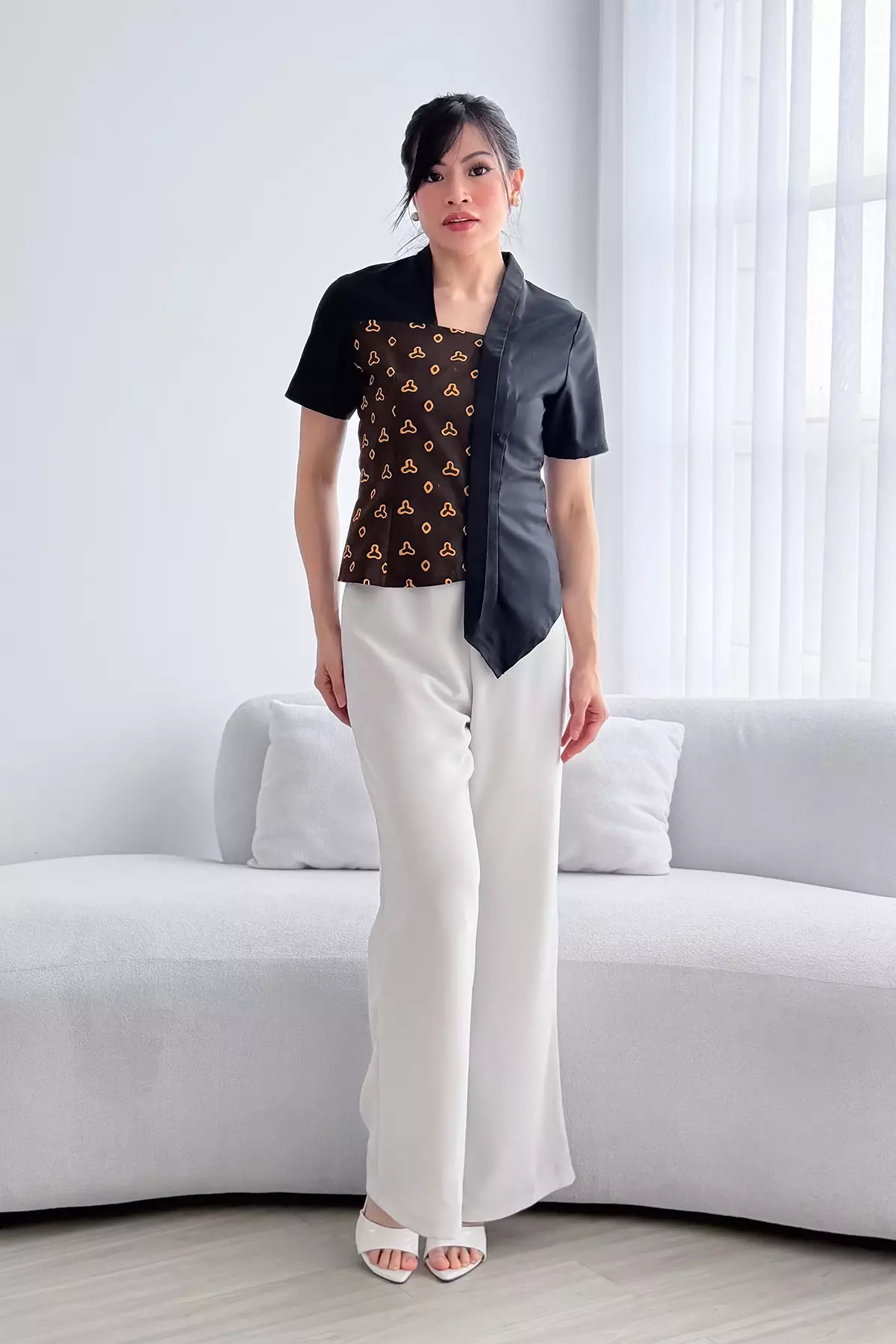 Katarina Jumputan Kunyit Cotton Kebaya