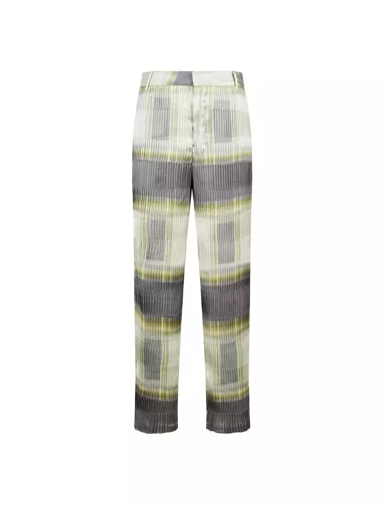 Check tapered mid-length trousers