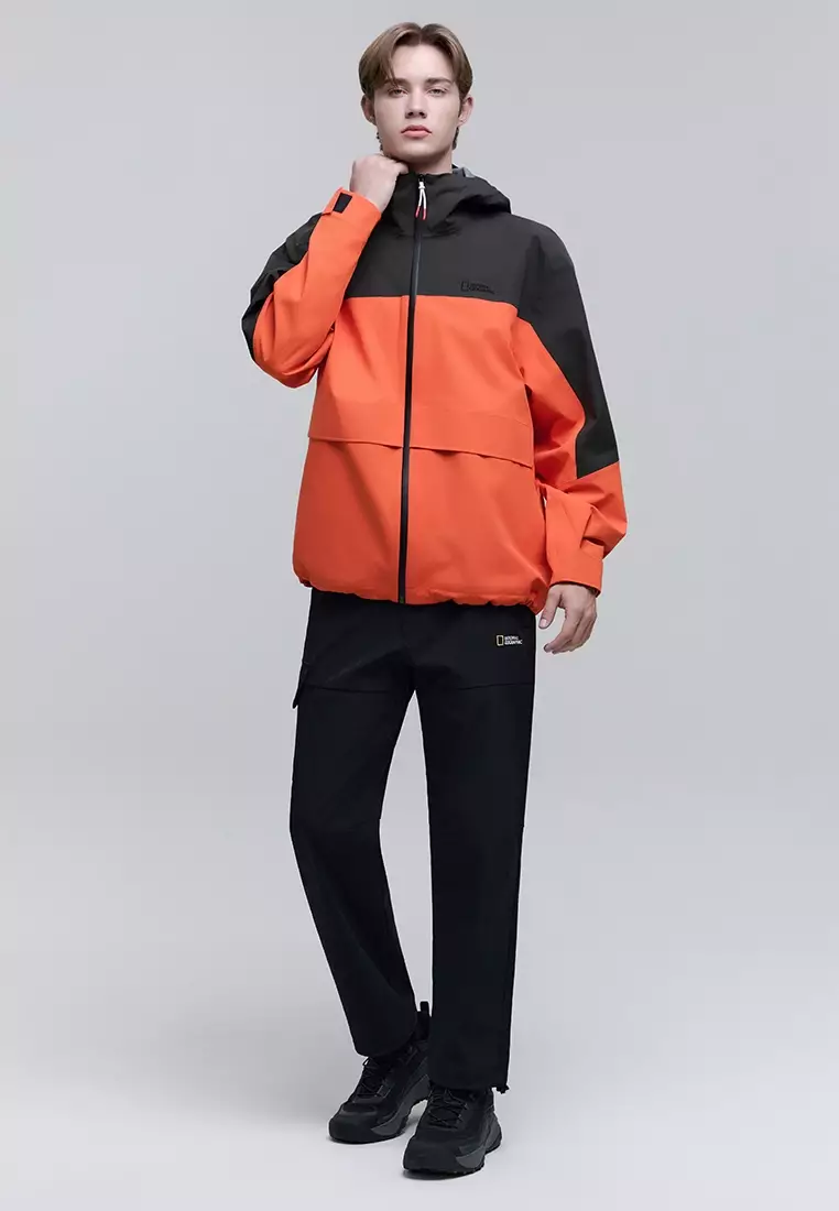 男女同款拼色半寬鬆三層防水風褸