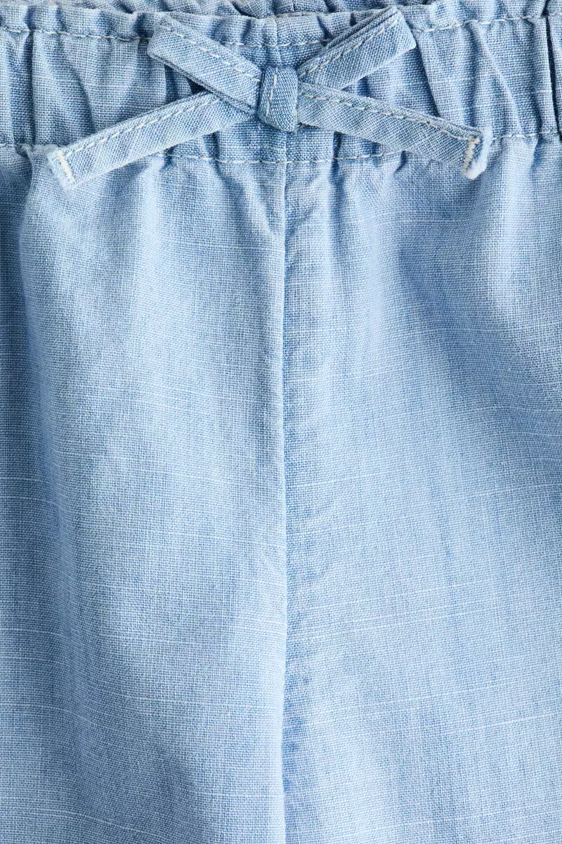Wide-leg denim trousers