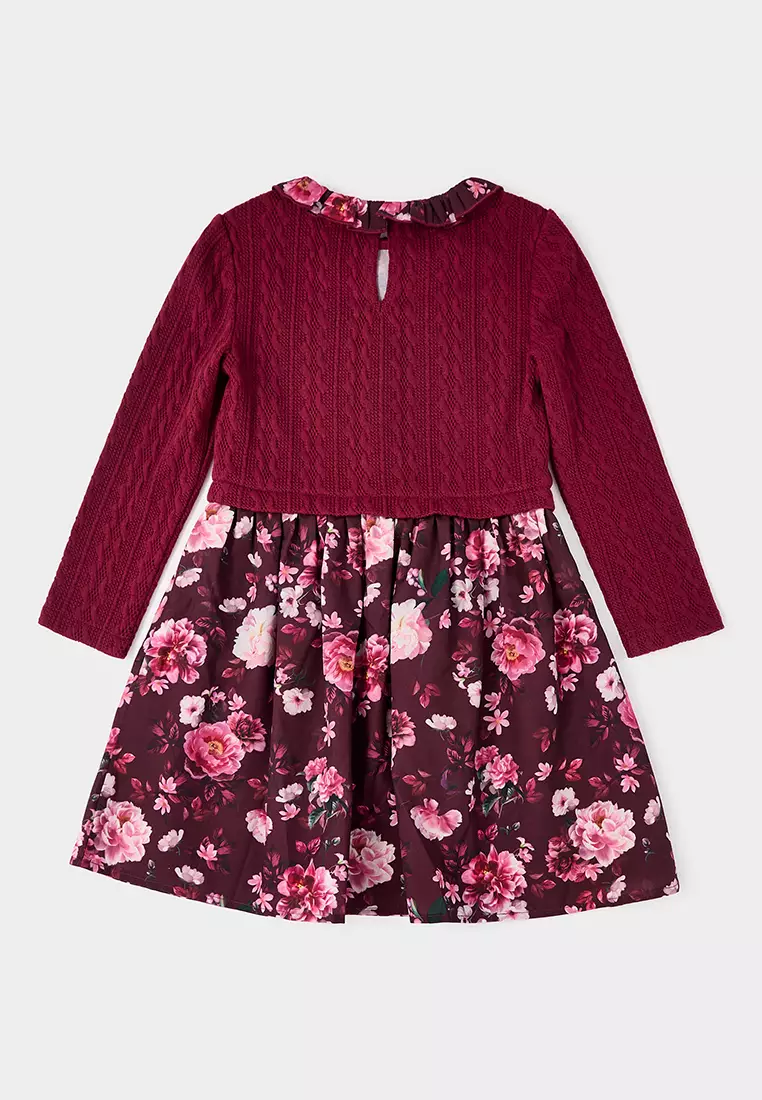 Keeley 2-in-1 Floral Print Dress with Mock Cardigan