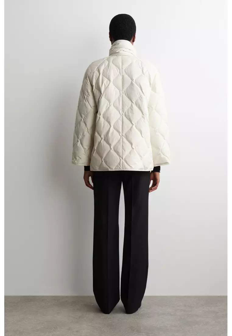 SCARF DETAIL QUILTED LINER JACKET
