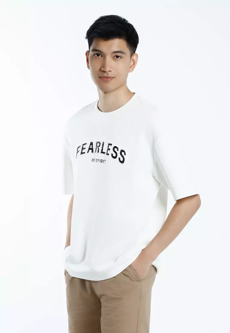Forest Oversized Heavy Weight 300gsm Modal Cotton Short Sleeve T Shirt Men - 24088-02White