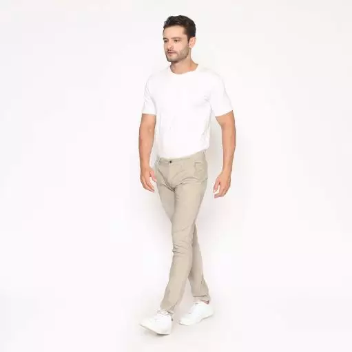 MAGINOT ALBERN CREAM Celana Chinos Slim Fit Stretch