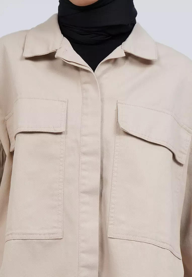 OVERSIZED DENIM TOPS WITH POCKET A022