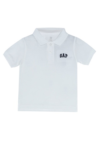 GAP white V-Ie Pique Polo Shirt 16D51KAD383064GS_1