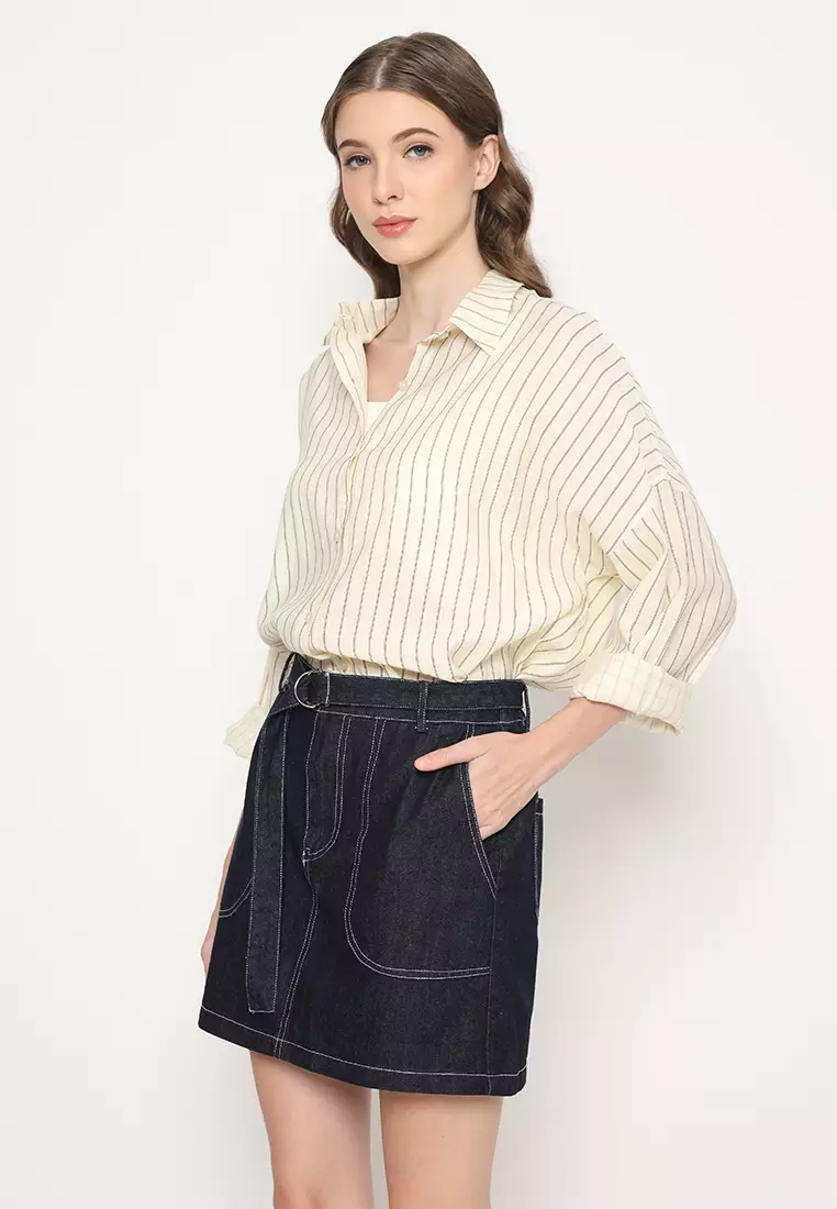 Jual Mannequin Mannequin Stripe Shirt Original 2024 ZALORA Indonesia