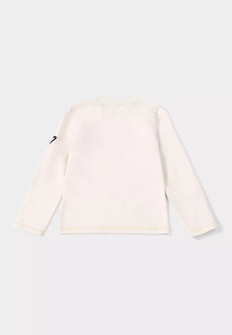 Daze LS White Long Sleeve Tee with Eagle Print