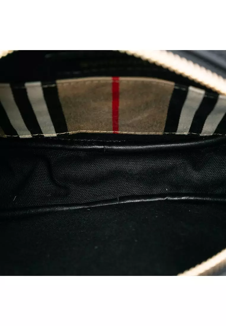 Pre-Loved Burberry Icon Stripe Canvas Louise Crossbody