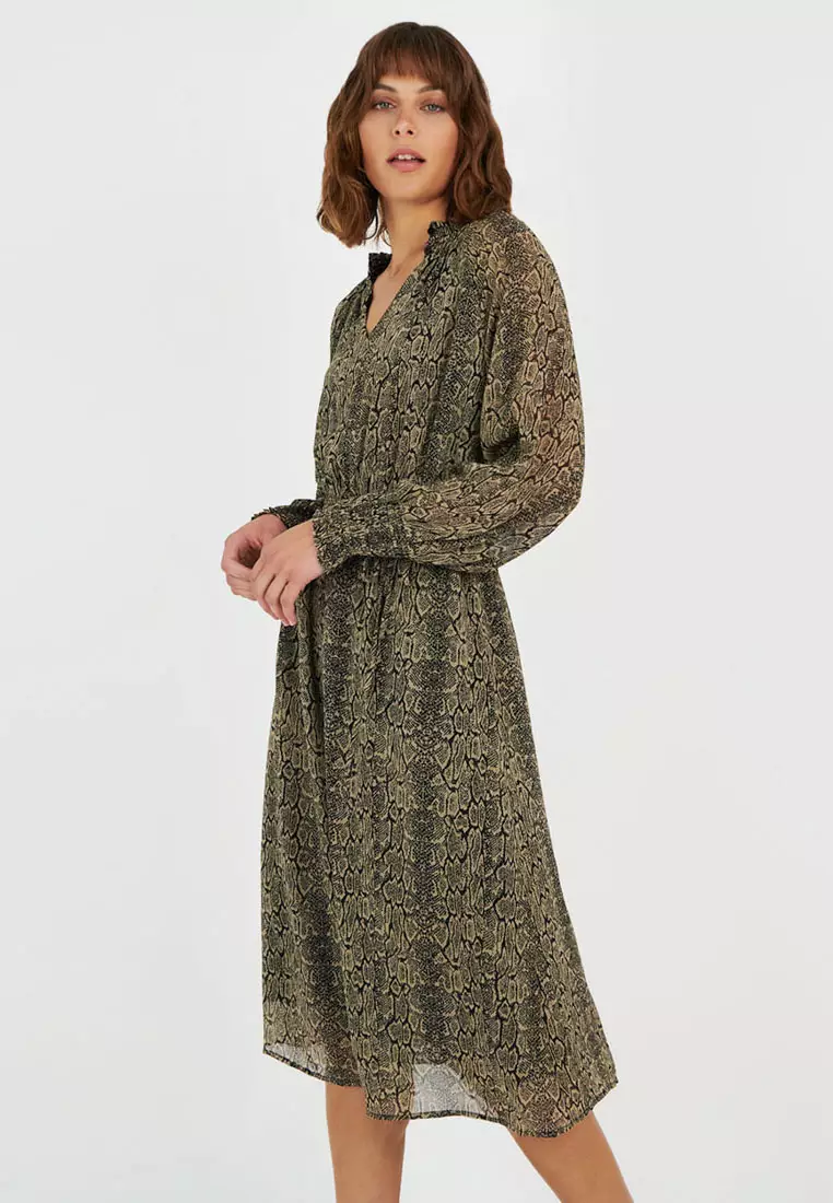 Khaki snake hotsell print dress