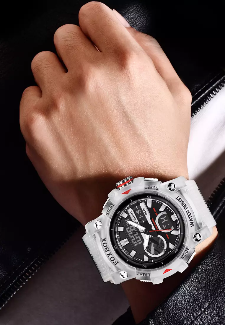 Buy LIGE FOXBOX Chronograph Unisex Digital/Analogue Quartz Watch, Semi