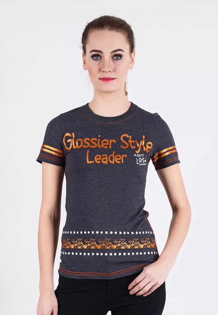 LGS Kaos Wanita Sablon Abu-Abu LTS.555.T956.004.C