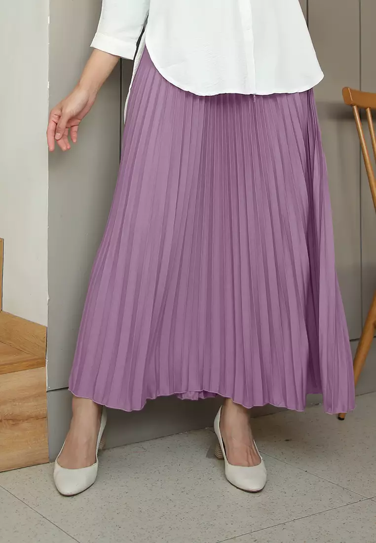 Cotton Bee - Rok Plisket Niana Aline Basic - Mulberry