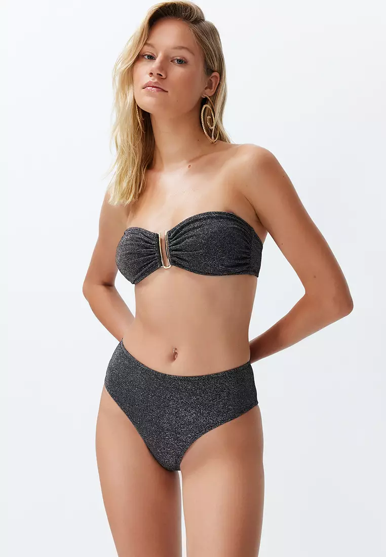 Accessory Glitter Premium Fabric Brazilian Bikini Set