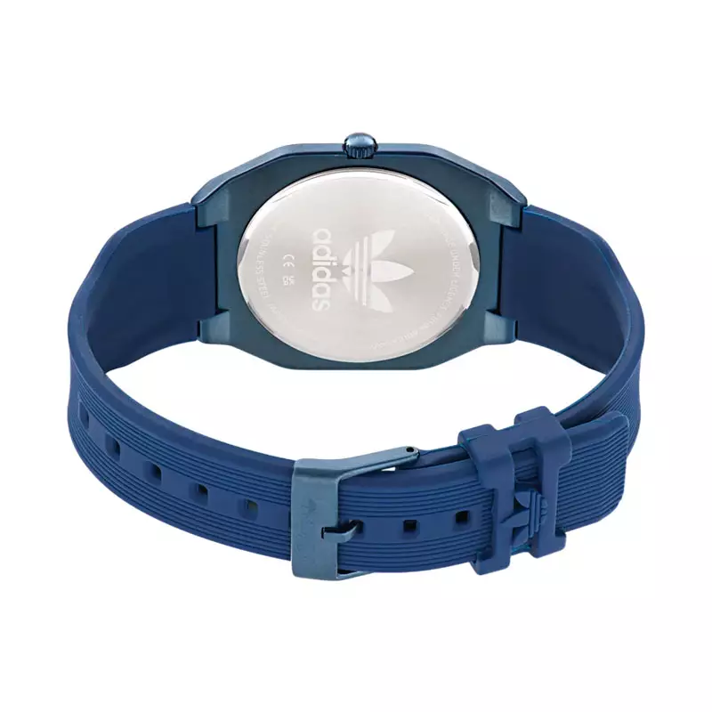 Jam Tangan Unisex Adidas City Tech Thin AOFH24001 Blue Dial Blue Rubber Strap