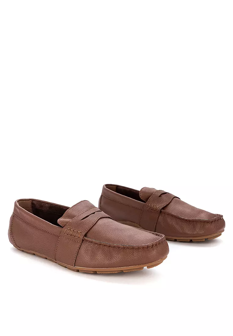 Men's Wave Driver Penny Loafers Brown