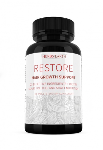 Herbs of the Earth Restore Hair Growth Support For Longer & Stronger Hair  30 Tablets from Herbs of the Earth | ZALORA Philippines