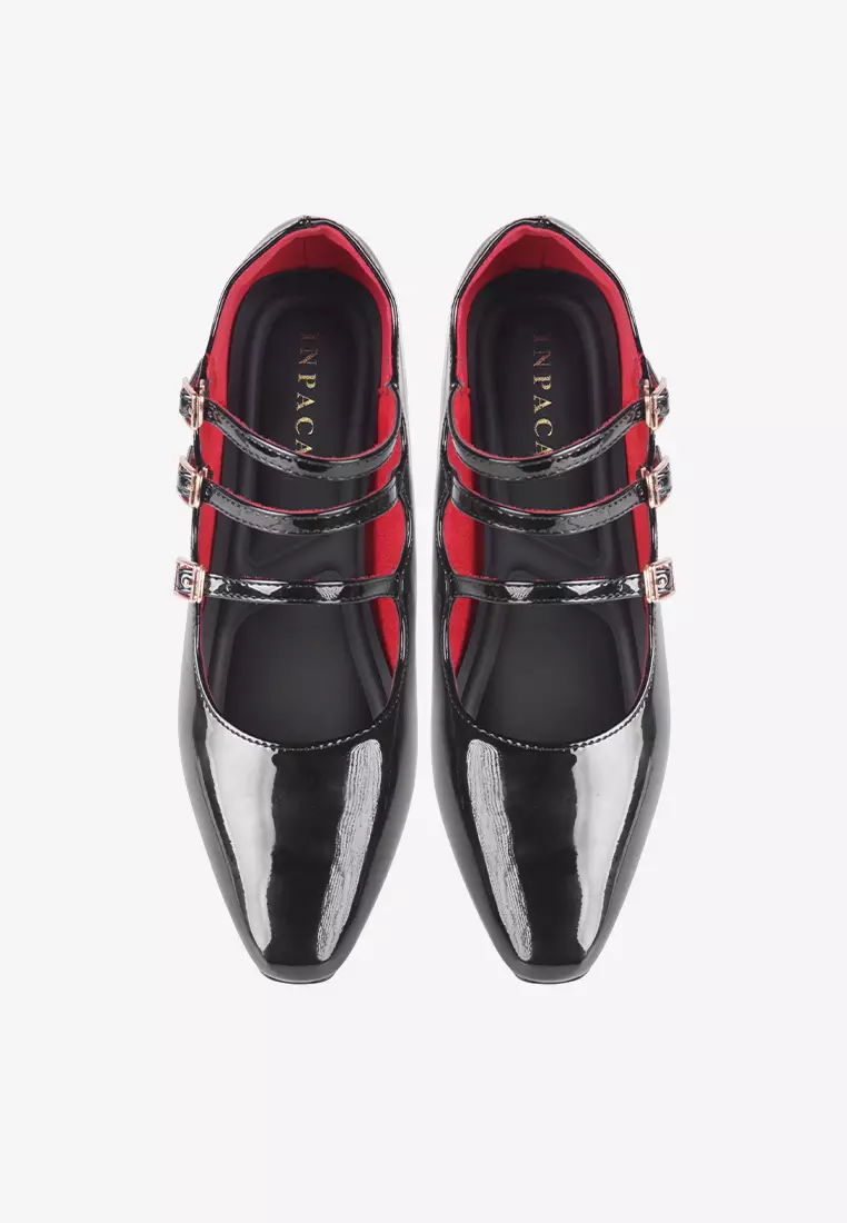 New Lenore Mary Jane Block Heels in Black