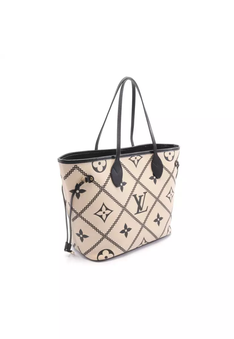 LOUIS VUITTON Tote Bag Neverfull MM Beige with Pouch Ladies with