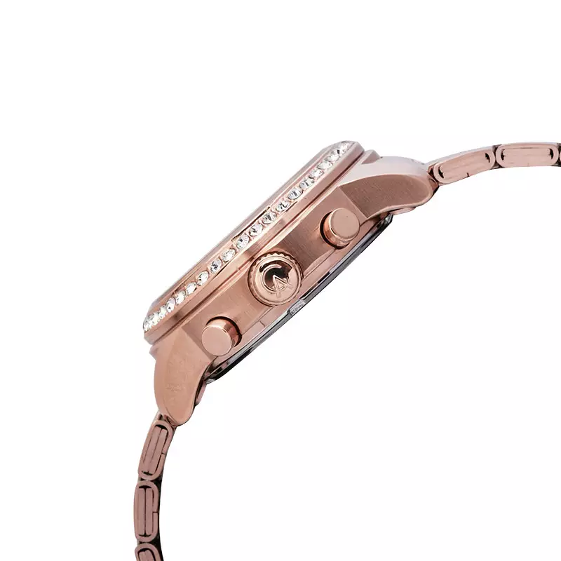 Jam Tangan Wanita Alexandre Christie AC 9399 LH BRGRE Analog Digital Red Dial Rose Gold Stainless Steel Strap