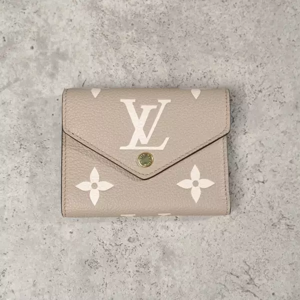 Dompet LOUIS VUITTON LV VICTORINE ECLIPSE EMPREINTE BEIGE TRIFOLD WALLET 100% ORIGINAL