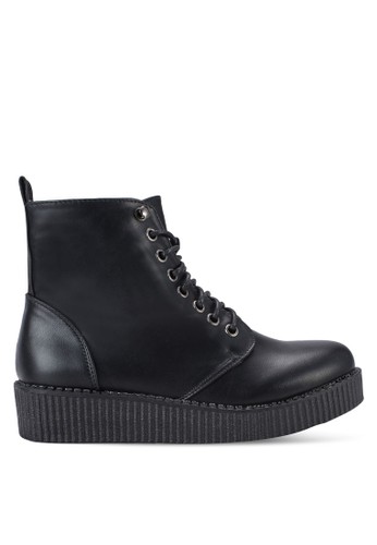 High Cut Laced Up Creeper Boots