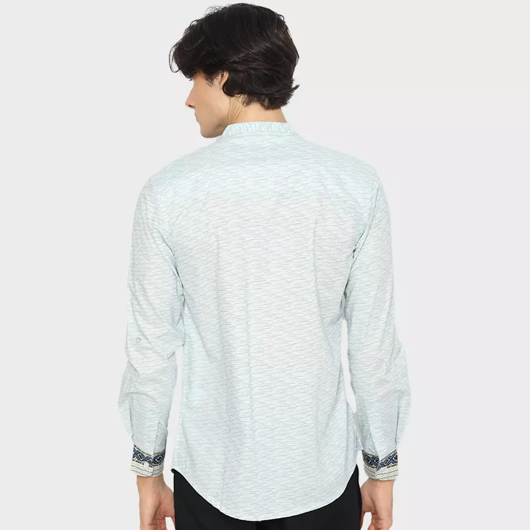 Basic Ahsa Blue Kemeja Koko Pria Lengan Panjang