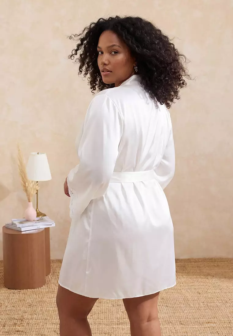 White Satin Woven Dowry Set Large Size Nightgown Tbbss26Ch00003