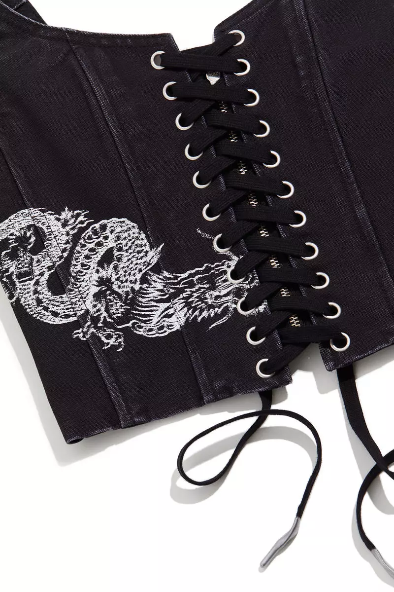 Buy H&M Lacing-detail corset top 2025 Online | ZALORA