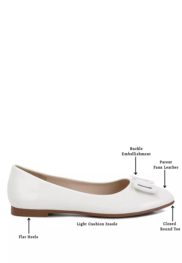 Off White Dihiasi Flat Ballerina