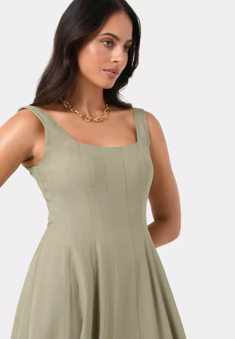 Saira 2 Linen A-line Dress