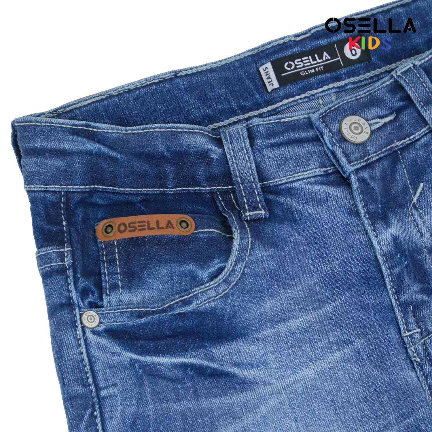[NEW] Osella Zico Slim FIt Long Pants Denim In Medium Blue Ice Wash 228O5002A2 | Celana Jeans Anak Laki-Laki