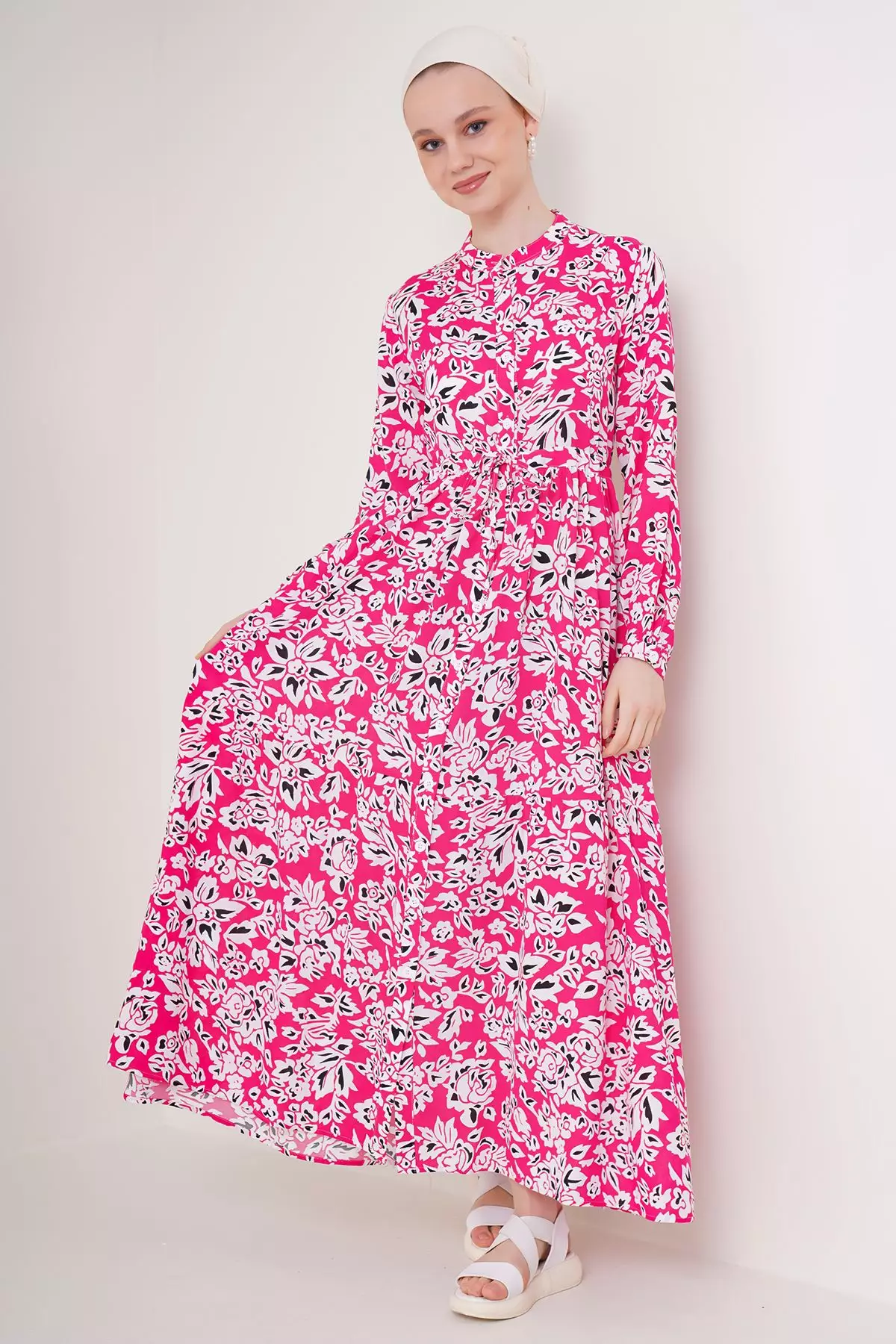 Modest Viscose Maxi Shirt Dress