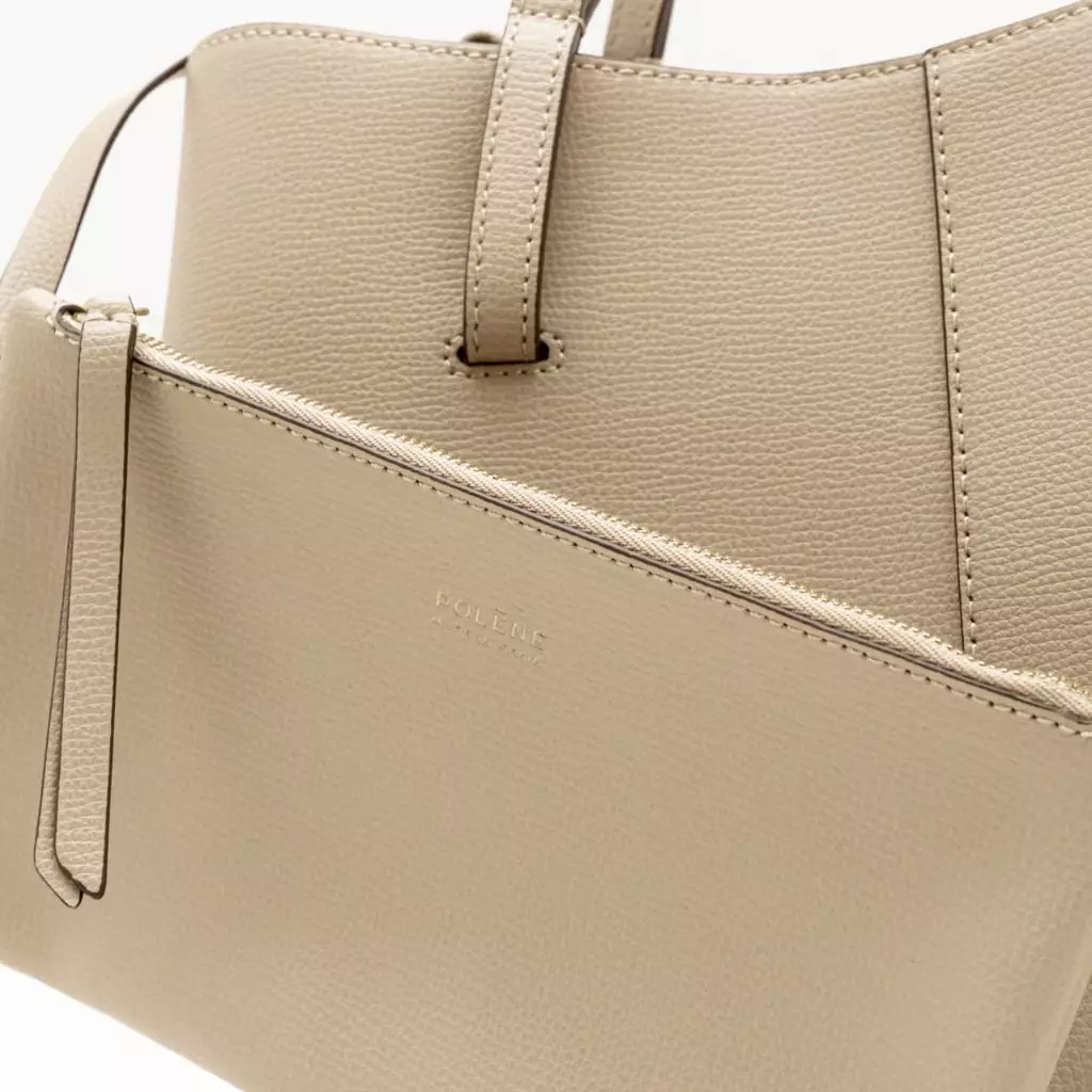 Cyme Mini Shopping Bag Grained Leather Sable