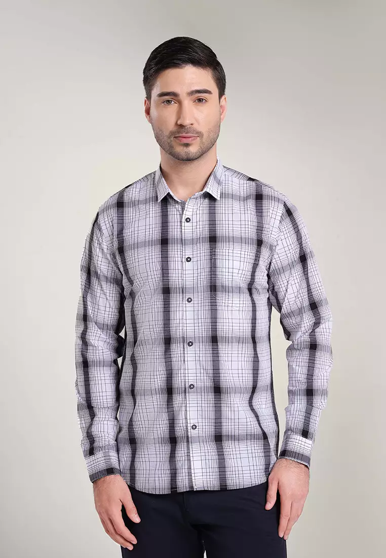 MOC Kemeja Lengan Panjang Pria BILSTON - WHITE