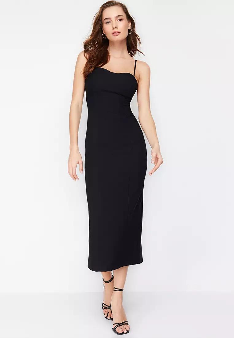 Slit Bodycon Midi Dress