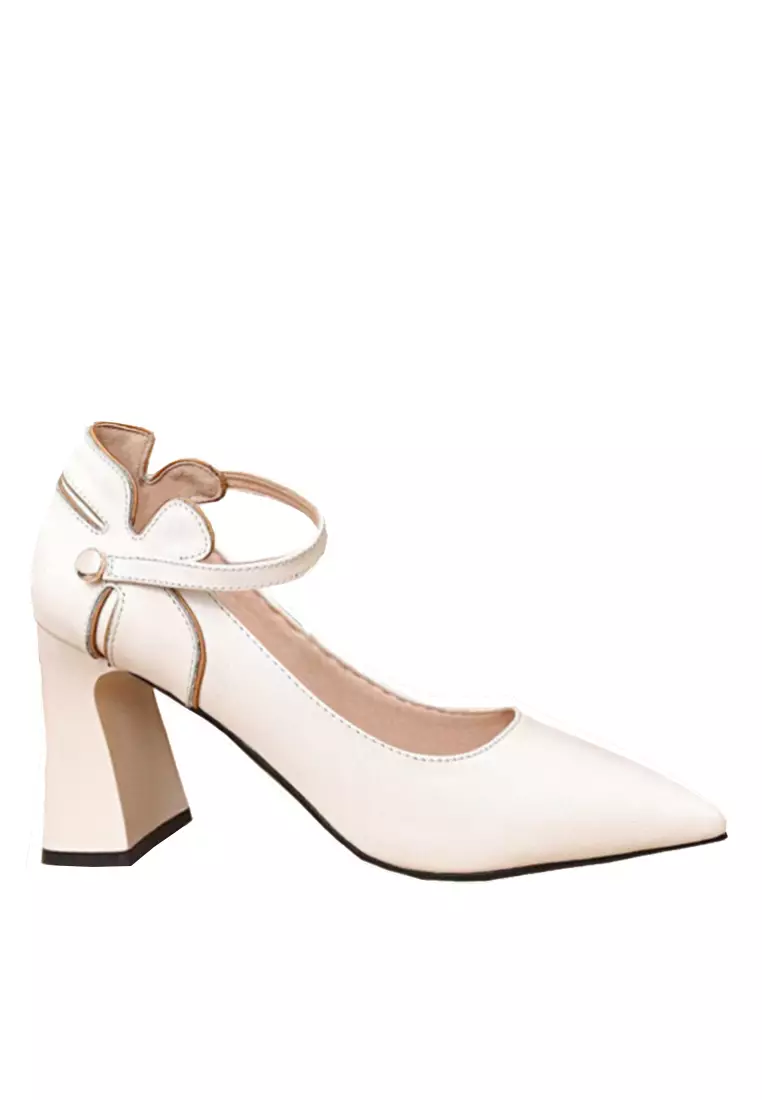 White small sales high heels