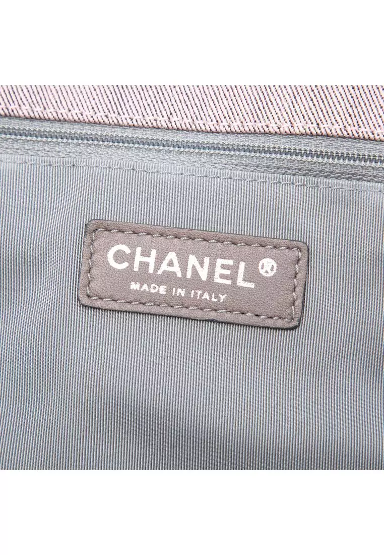 Pre-Loved Chanel Large Cc Quilted Denim Tote