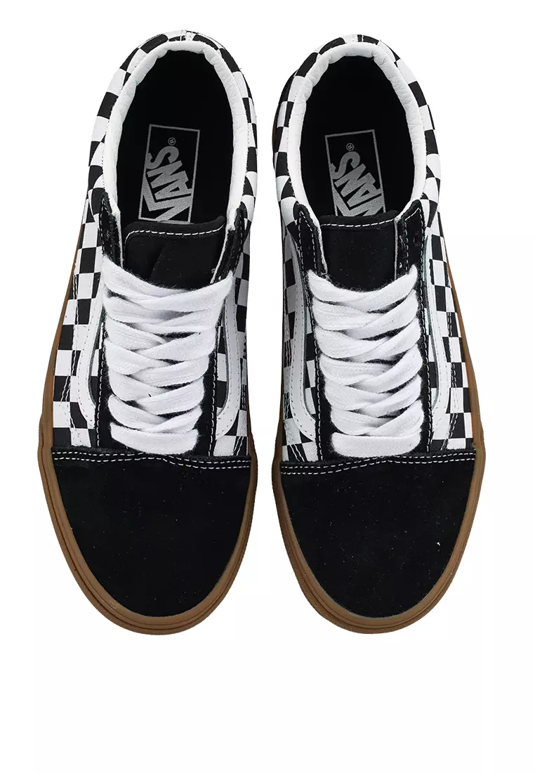 Low top white and black vans best sale