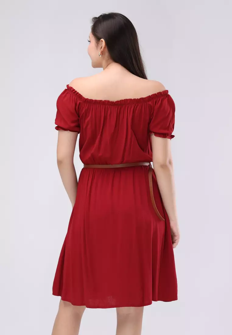 Soft Linen Woven Short Sleeves Dress