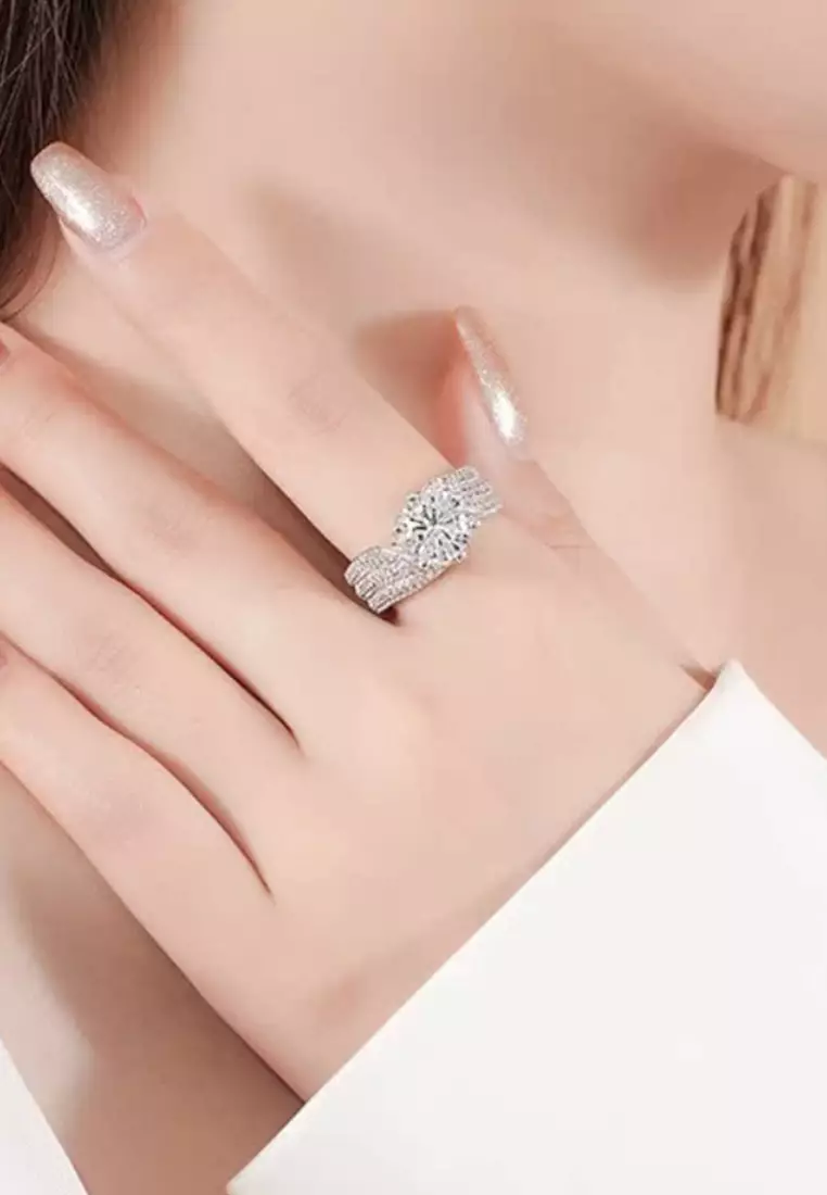 Cincin Wanita Cincin Ring Cewe Gift Adjustable Aksesoris Cewek Perhiasan Pasangan Cewek Wedding Tunangan Gift