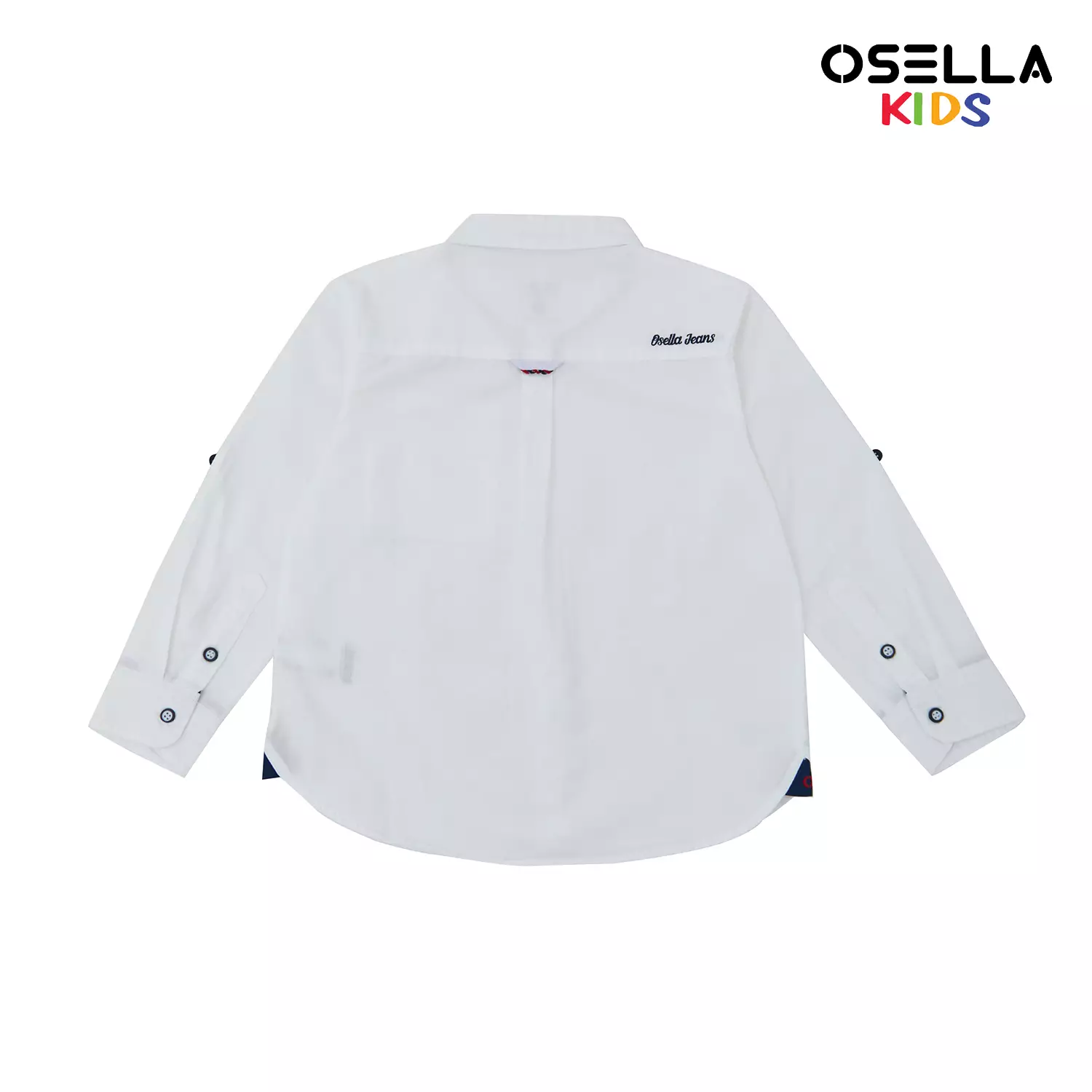 [NEW] Osella Regular Long Sleeve Collared Shirt In White With Additional Red Tie 2237400401 | Kemeja Lengan Panjang Anak Laki-Laki