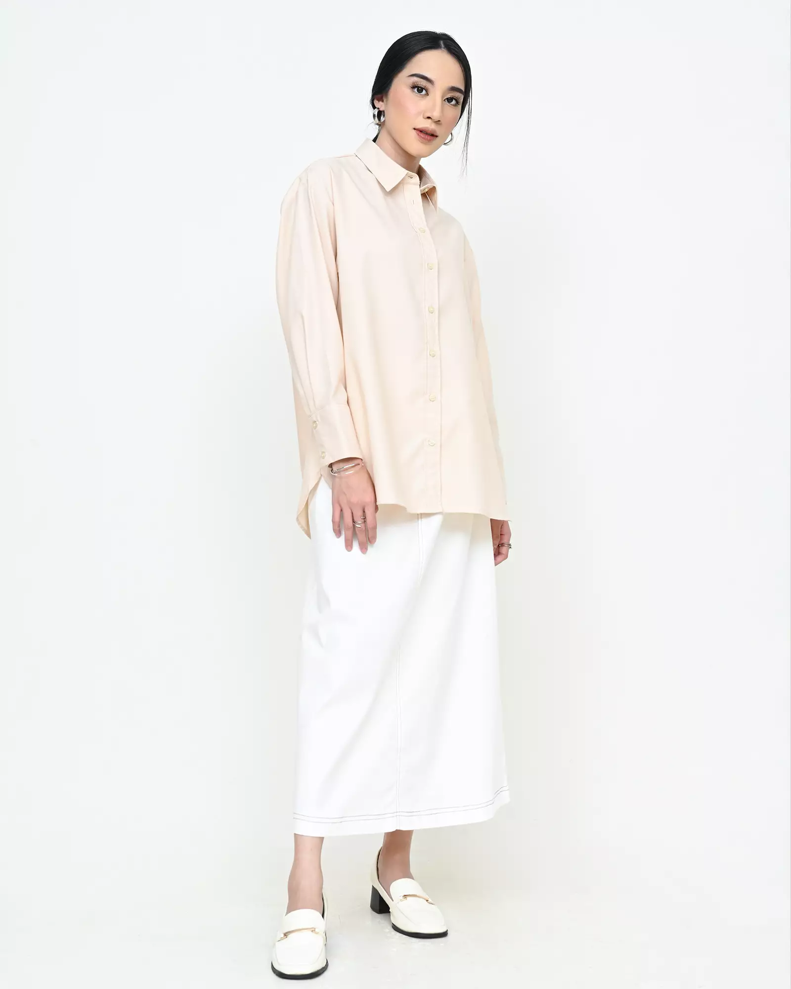 Geulis.id PIPER SHIRT / KEMEJA OVERSIZE WANITA - OAT