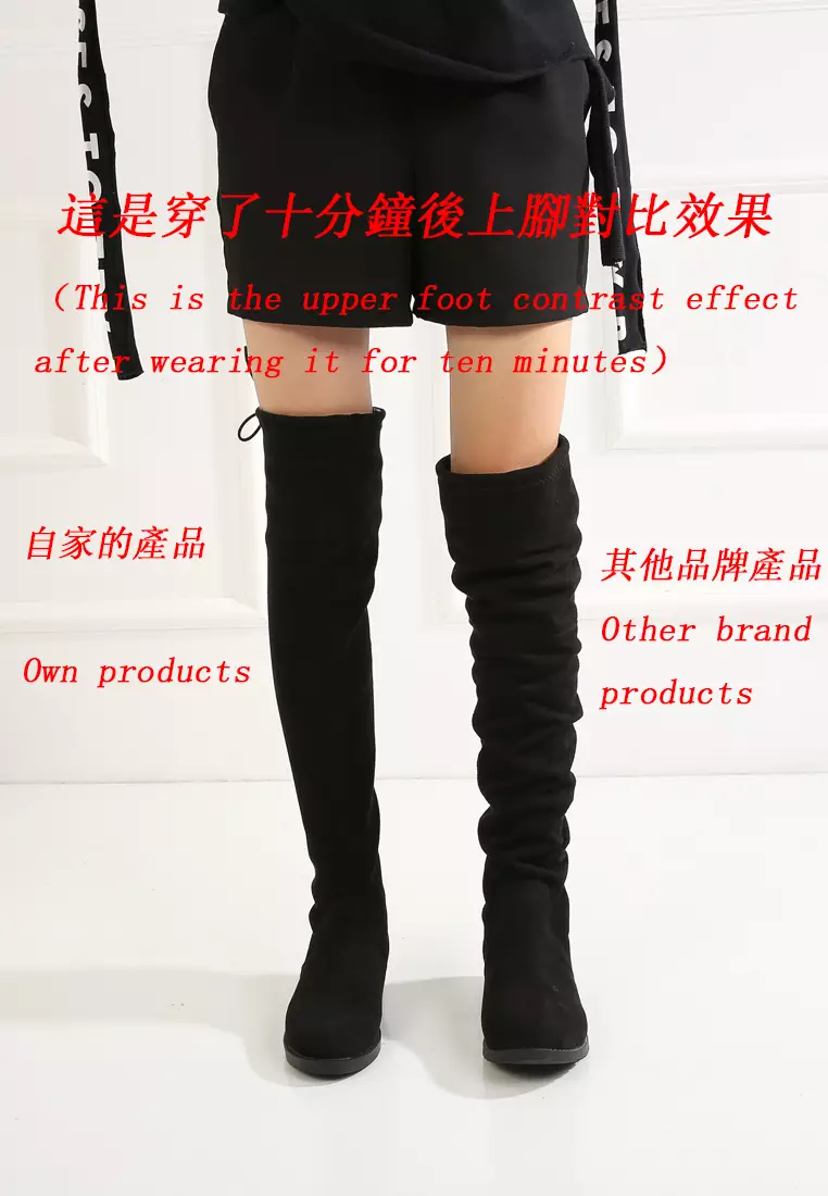 7.5CM Pointed Supper Skinny Suede Fabric Long Boots C7900-1