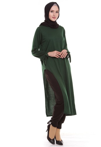 Long Snippet Tunic Green Army