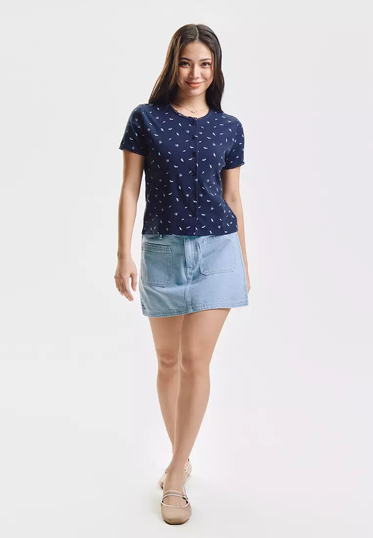 Floral All-Over Print Button Down Top