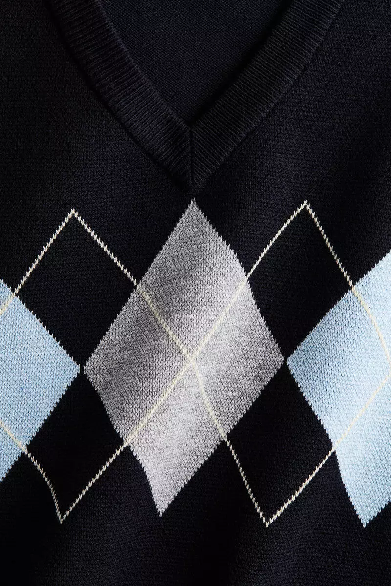 Jacquard-knit sweater vest