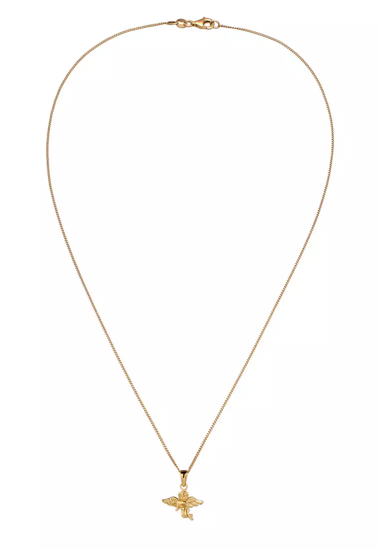 Kalung Perhiasan Perak 925 Wanita Angel Pendant Gold Plated