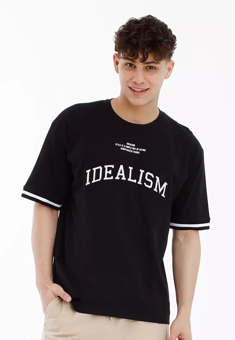 Forest Oversized Premium Cotton Short Sleeve Round Neck T-Shirt Men Casual Tee | Baju Lengan Pendek Lelaki - 621415-01Black