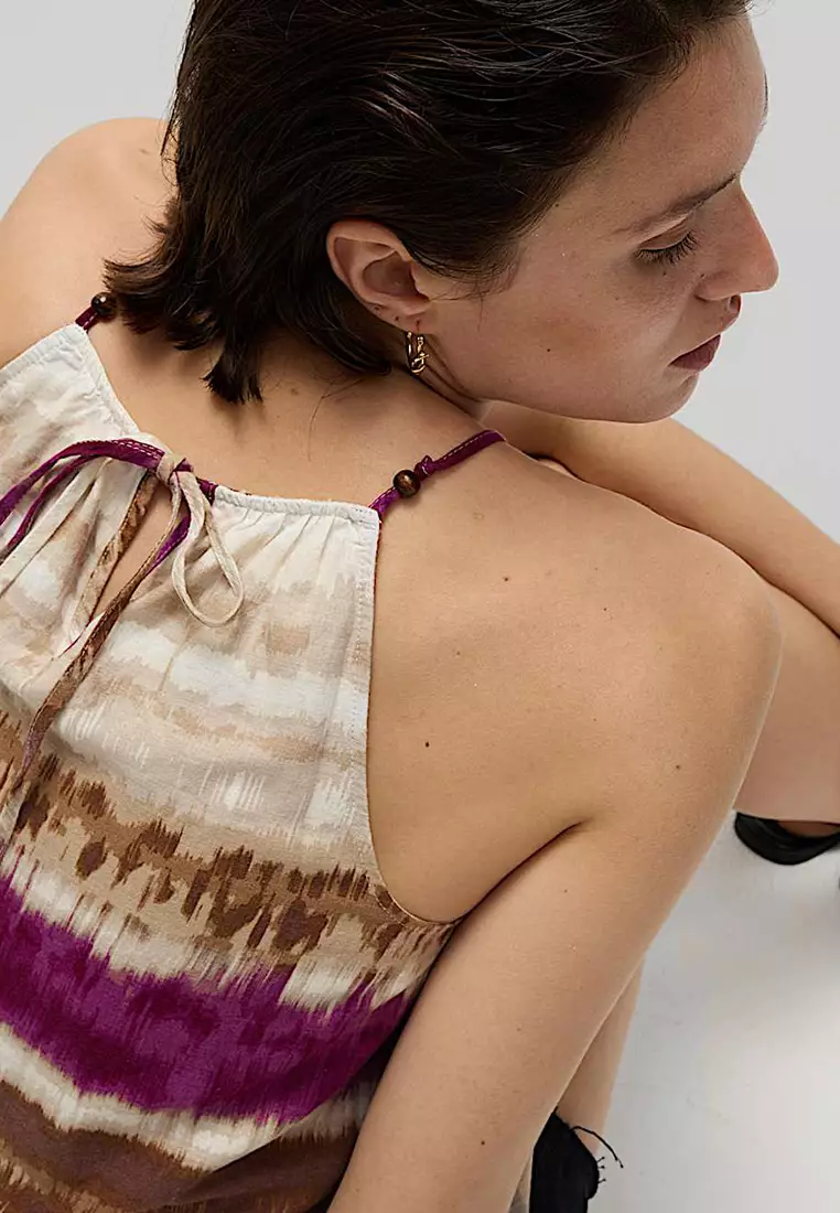 Linen Rich Halter Neck Top